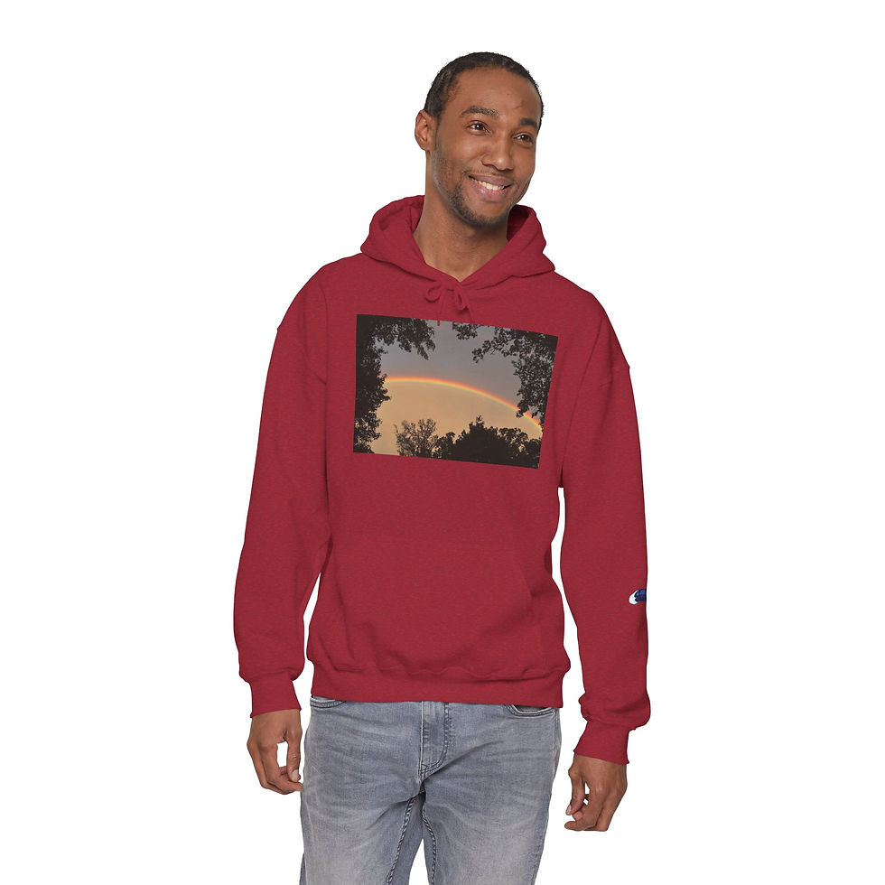 Thumbnail: Minimal Blue Wave Hoodie -Rainbow - Inclusion inspired- Unisex Pullover