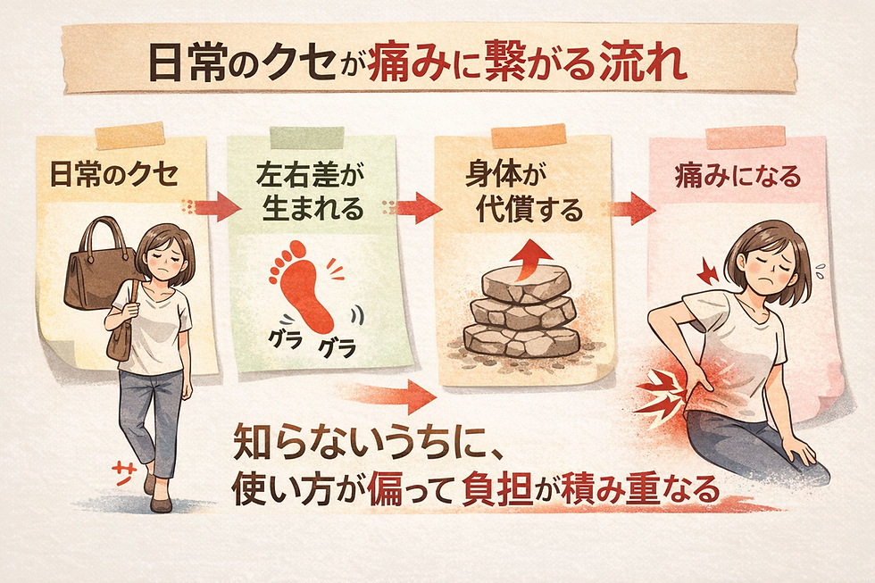 身体の癖は日常生活からもくる