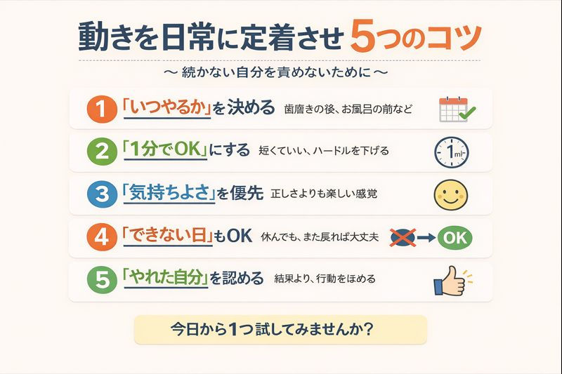 コツを掴んでやることを日常かにする