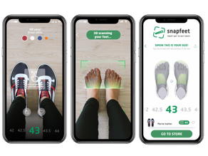 New mobile phone app shows how well shoes will fit based on the 3D shape of the user's foot