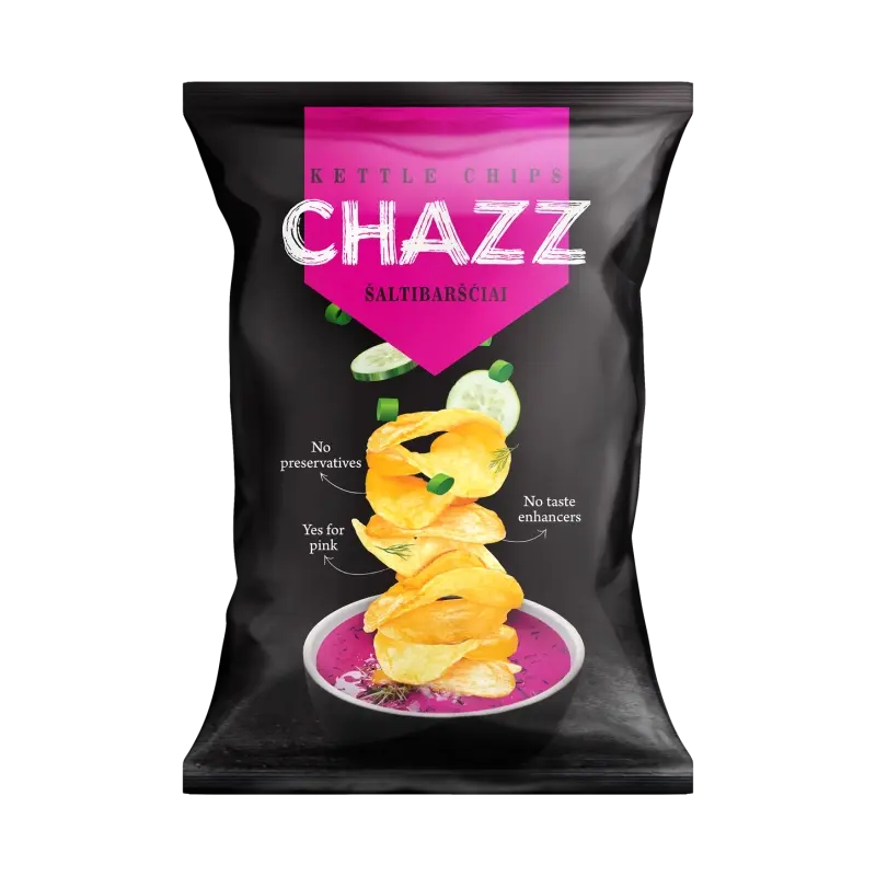 CHAZZ Potato chips cold beet soup flavour, 90 g