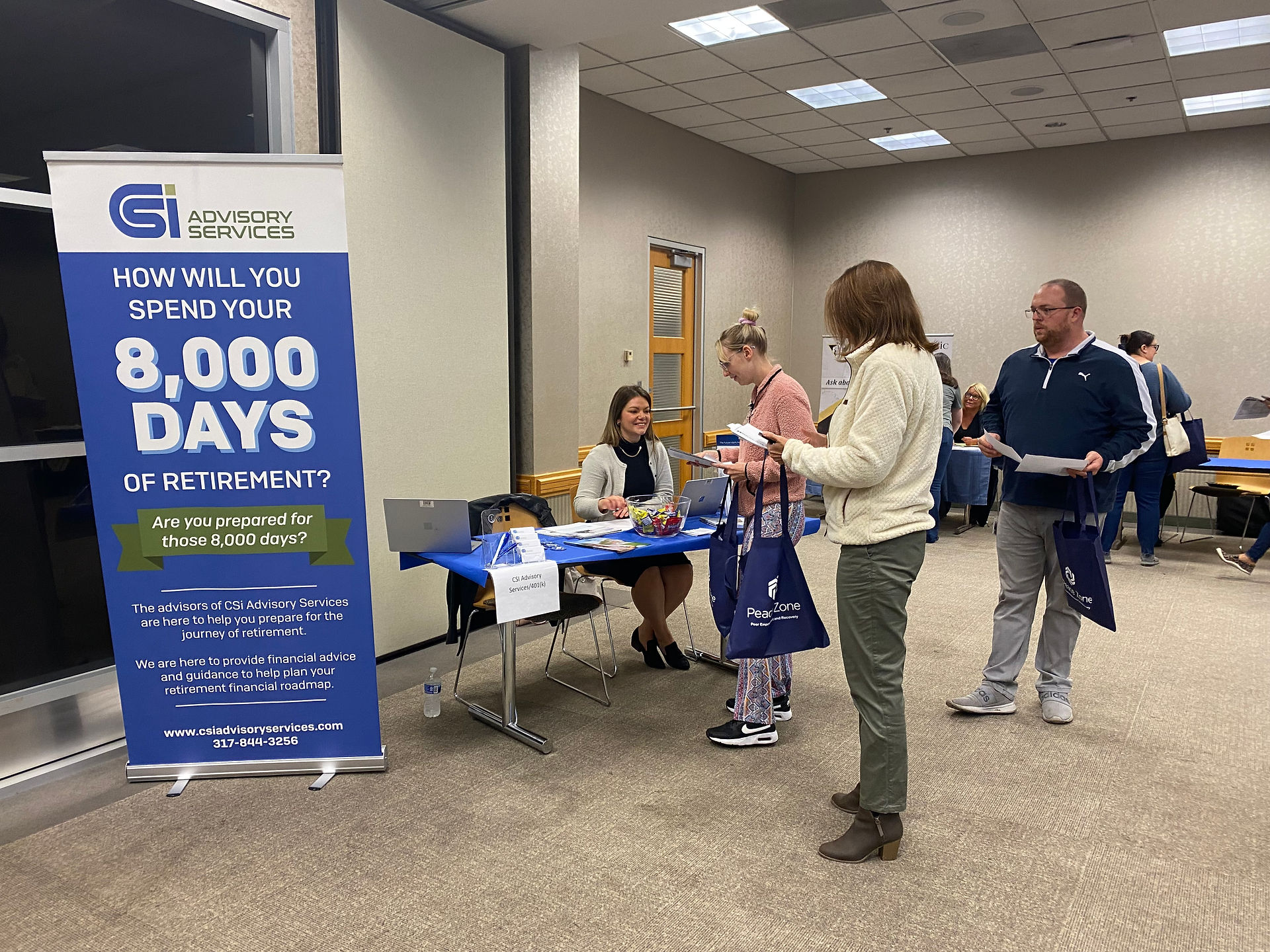 people at a benefits fair