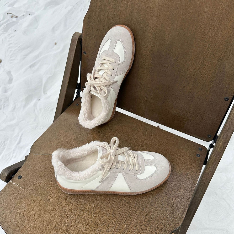 Thumbnail: Womens Retro Leather Casual Sneakers