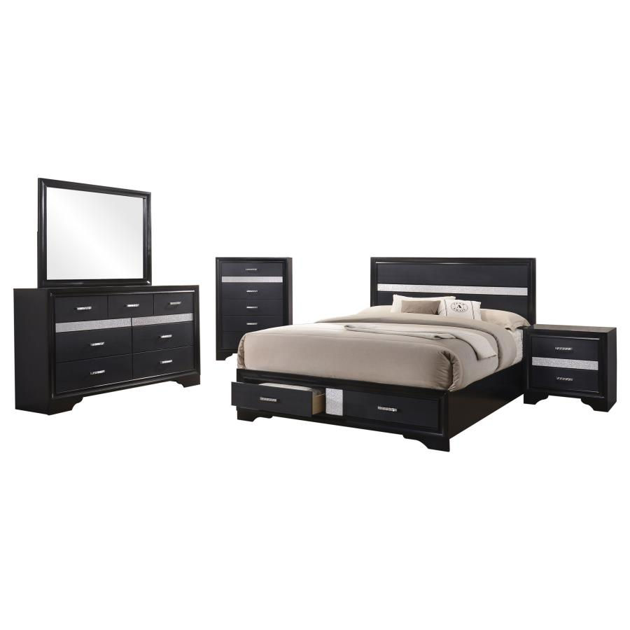 Miranda Storage Bedroom Set — Black