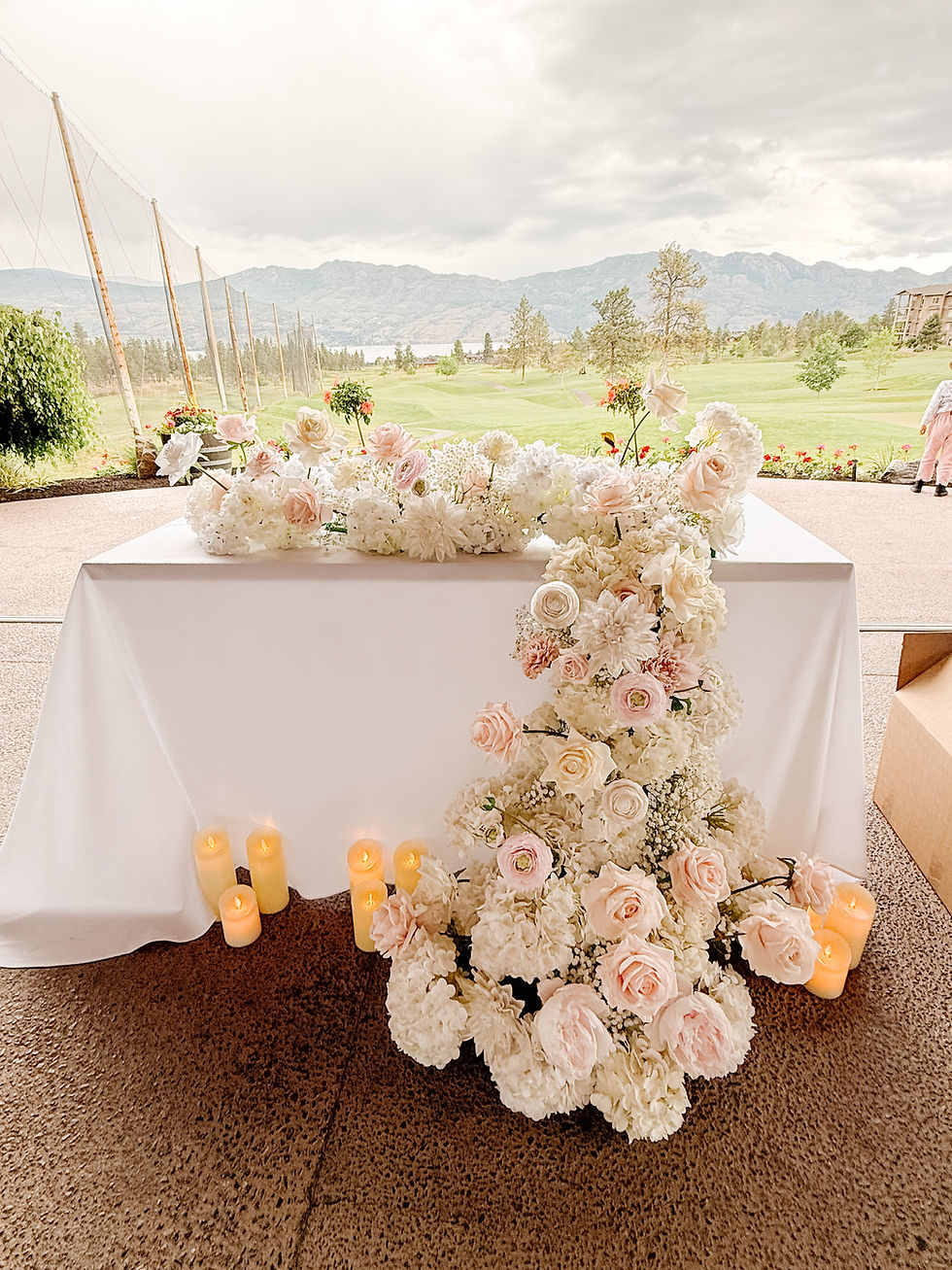 Thumbnail: Head table floral cascade - faux wedding flowers