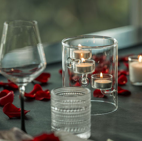 Romantic engagement in red and white