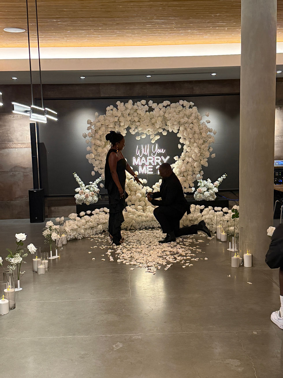 Styled winery proposal Kelowna with luxury floral arrangement and romantic golden hour backdrop