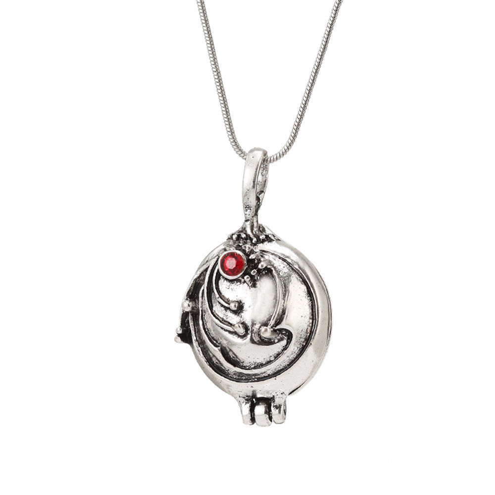 Crimson Eclipse Stainless Steel Pendant Necklace