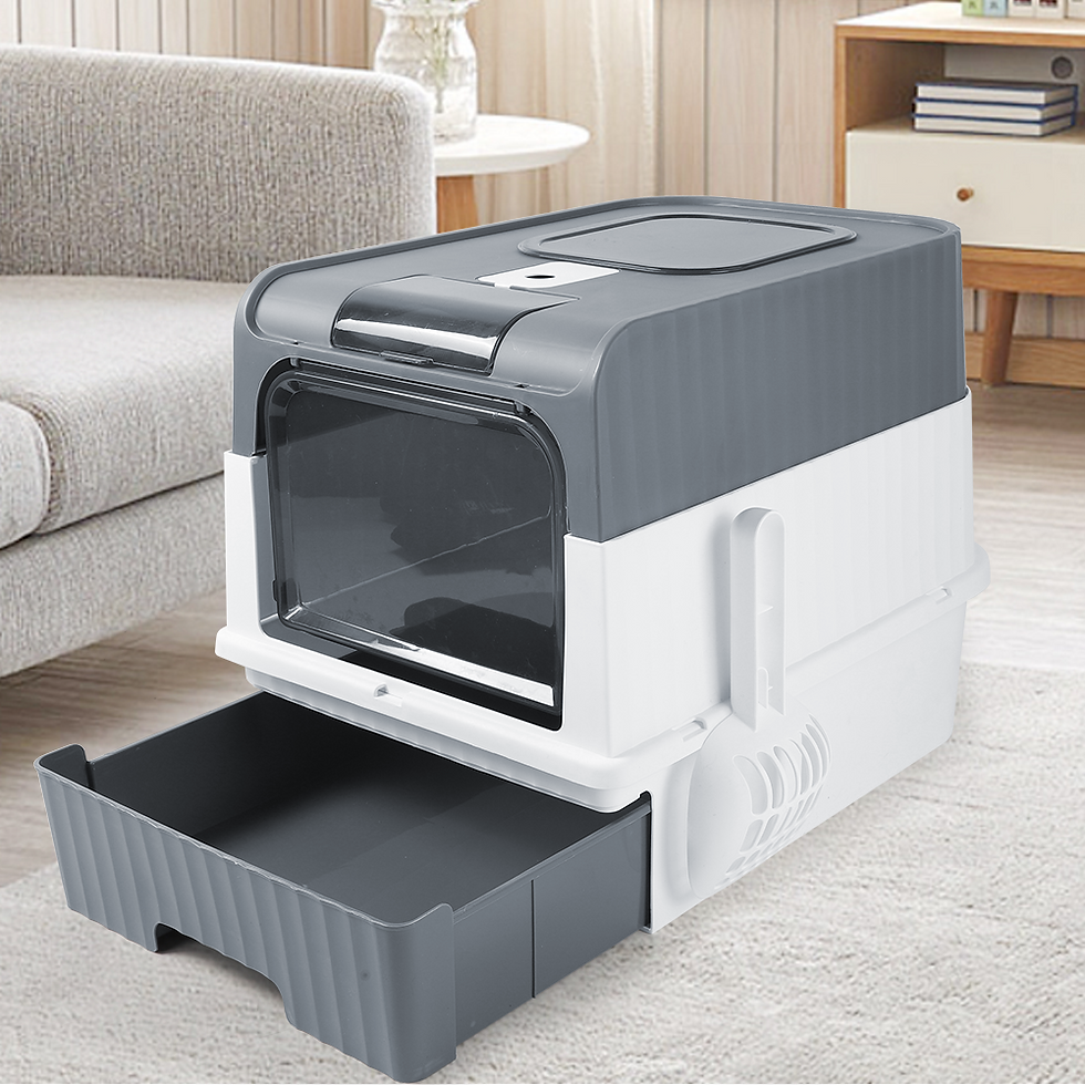 Thumbnail: Extra Large Enclosed Drawer Type  Cat Litter Box, Removable Automatic Self-Clean