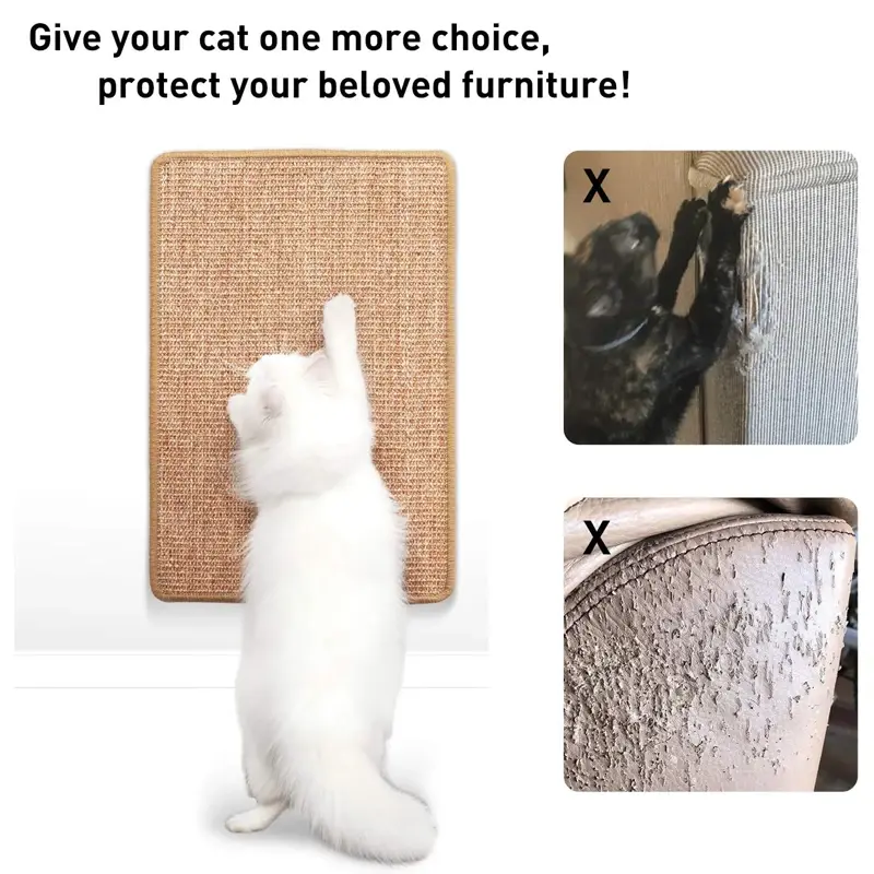 Thumbnail: Natural Sisal Cat Scratcher Mat Cat Scratch Mats Horizontal Cat Floor Scratching