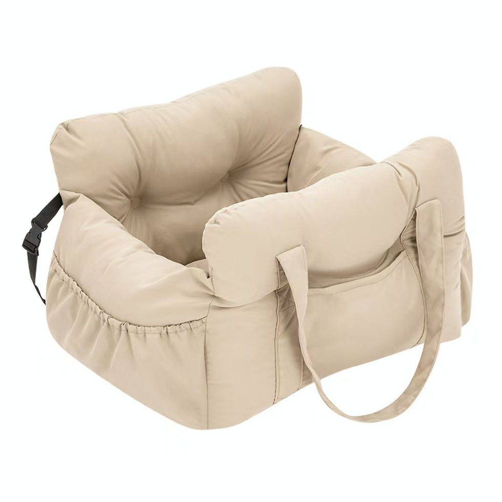 Thumbnail: Dog Car Seat with Safety Belt - Non-Slip Pet Car Bed for Small Dogs, Washable Tr