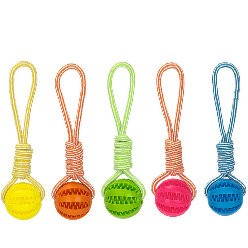 Thumbnail: Leash dog toy Rubber leaky ball Pet products Grinding teeth cleaning teeth bite 