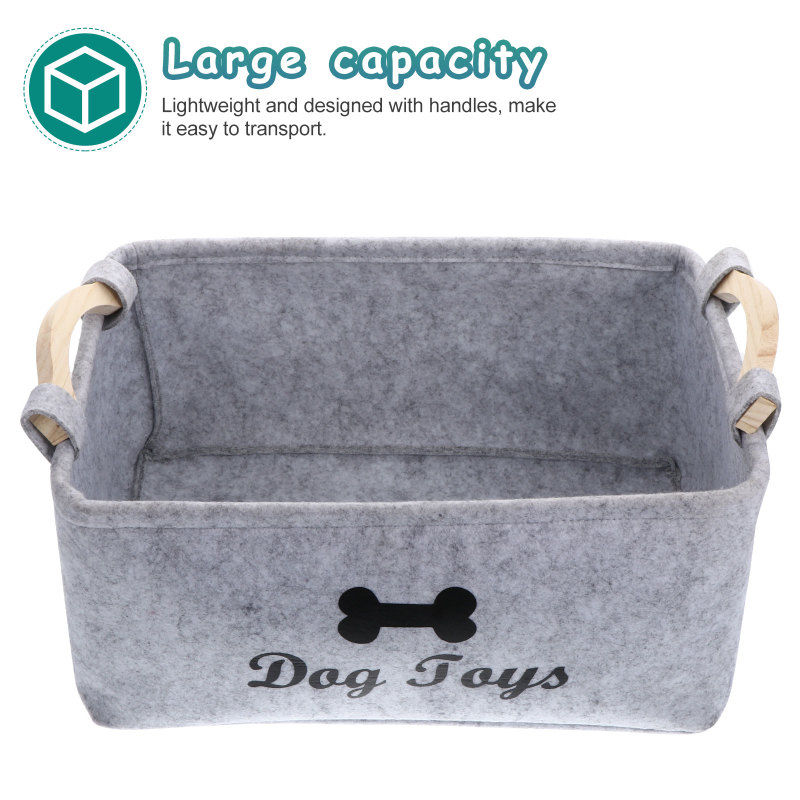 Thumbnail: Dog Toy Basket Pet Storage Box Bin Organizer Toys Felt Cat Accessory Container B