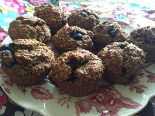 Blueberry Banana Oat Muffins