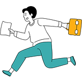 走り出す男性