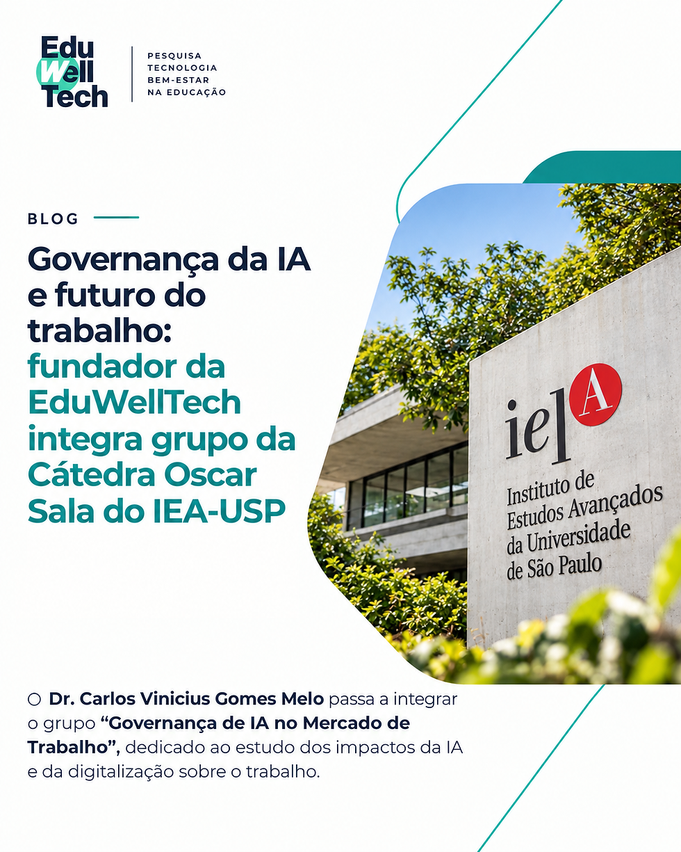 Governança da IA e futuro do trabalho: fundador da EduWellTech passa a integra grupo da Cátedra Oscar Sala do Instituto de Estudos Avançados da USP