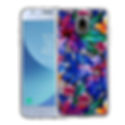 Samsung Galaxy J3, Hybrid Protector Cover - Watercolor Hibiscus & Silver