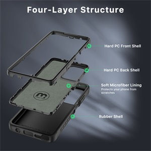 MyBat Pro Antimicrobial Maverick Series Case with Holster for Motorola Moto G Stylus 5G (2024) - Black / Black