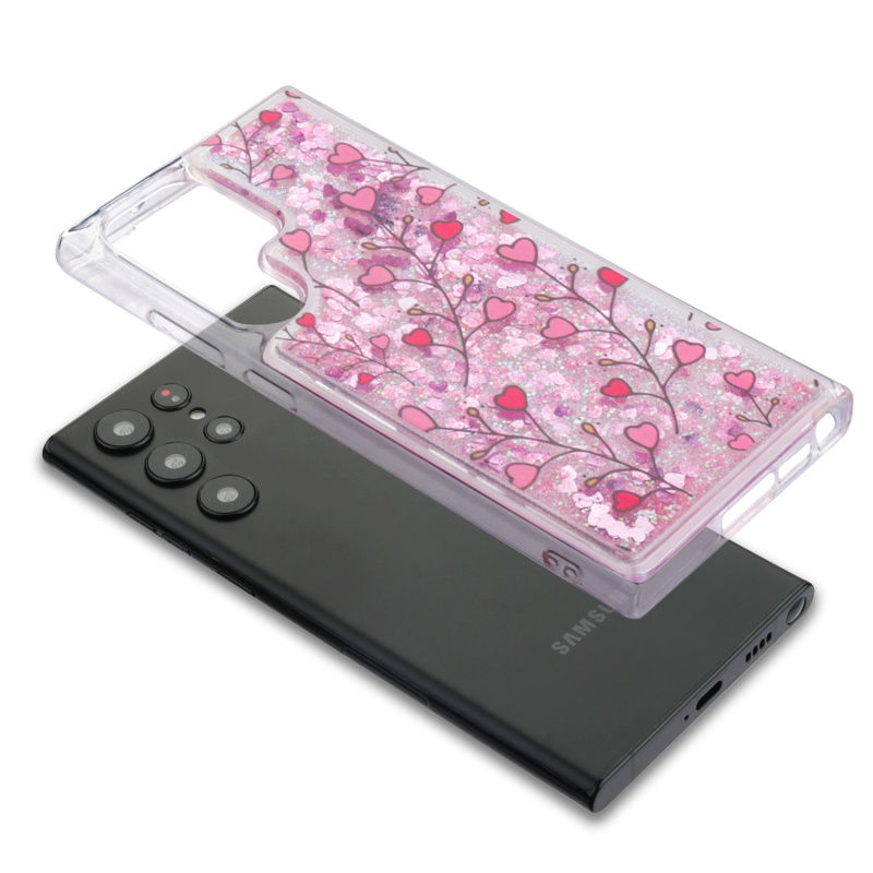 MyBat Quicksand Glitter Hybrid Protector Cover for Samsung Galaxy S23 Ultra - He