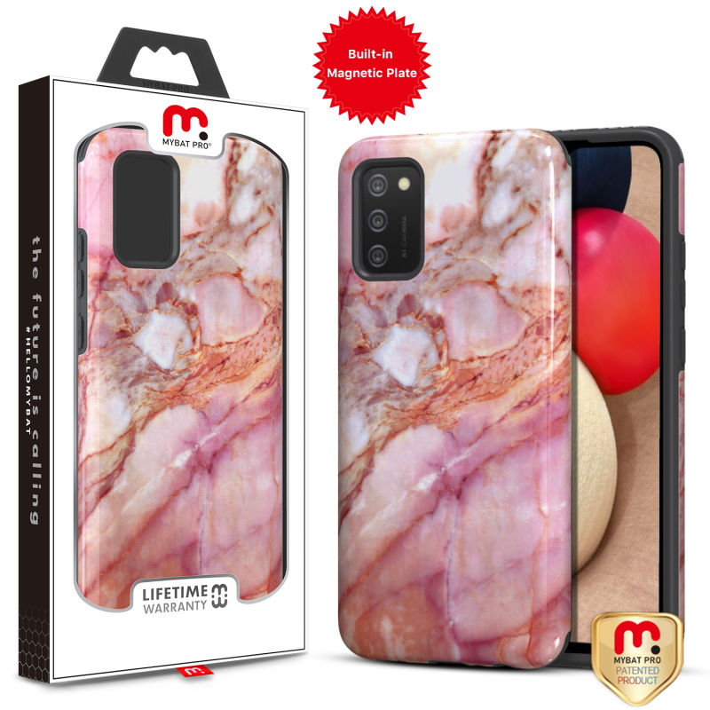 Samsung Galaxy A02s, Fuse Series Case with Magnet - Pink Marble