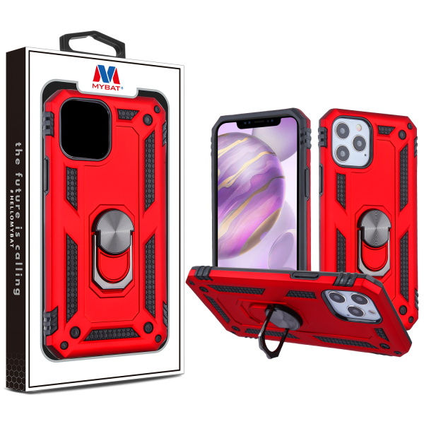 Apple iPhone 12 Pro Max (6.7), Anti-Drop Hybrid Protector Case - Red / Black