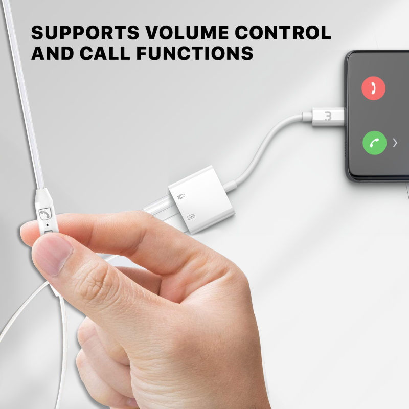 Thumbnail: White 2-in-1 USB-C Audio Jack Adapter