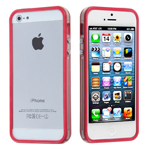 Apple iPhone 5, Bumper Phone Protector Cover -  Hot Pink