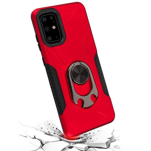 Thumbnail: Samsung Galaxy S20 Plus (6.7), Hybrid Phone Cases (with stand) - Red