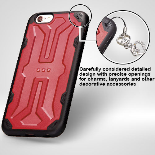 Apple iPhone 6s Plus/6 Plus, DefyR Hybrid Protector Cover - Red