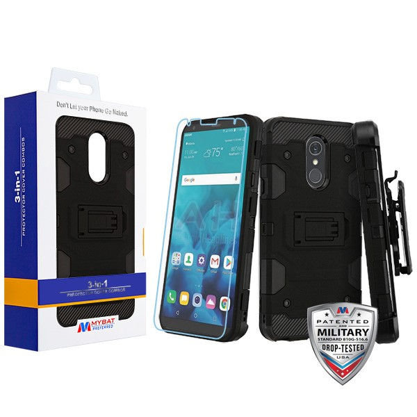 LG Stylo 4 / Stylo 4 Plus, 3-in-1 Storm Tank Hybrid Protector Combo  - Black