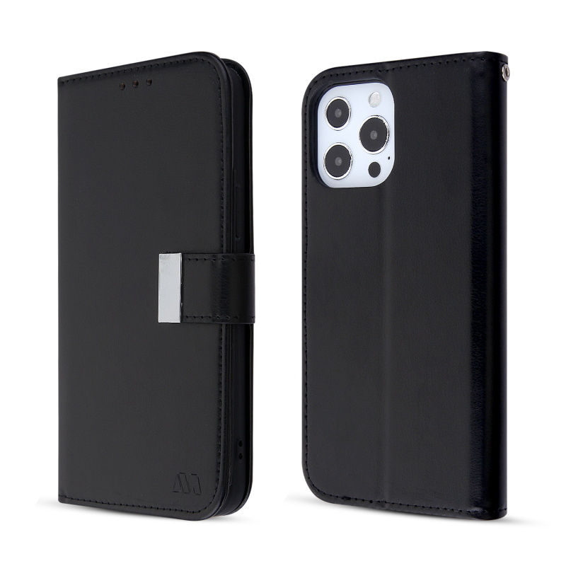 Thumbnail: MyBat MyJacket Wallet Xtra Series for Apple iPhone 13 Pro (6.1) - Black / Black