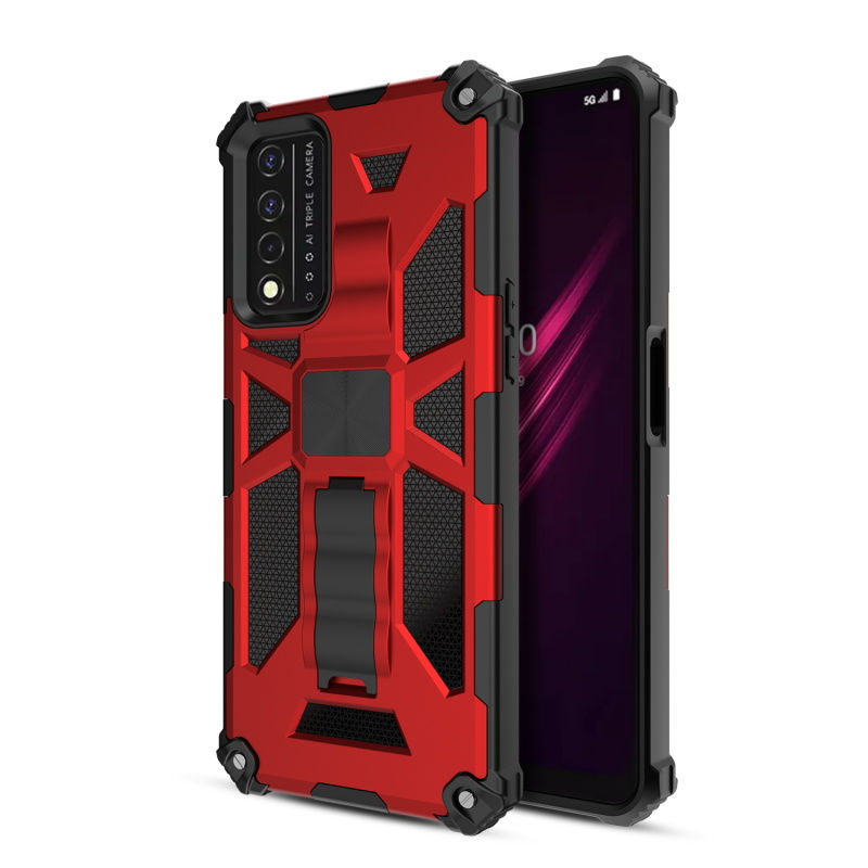 Thumbnail: T-mobile REVVL V+ 5G - Red / Black Hybrid Case with Kickstand