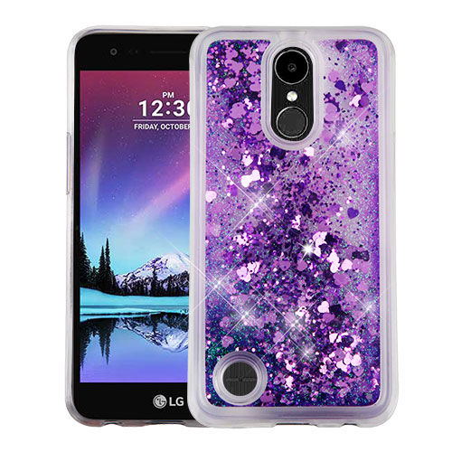 LG V5, Hybrid Protector Cover - Purple Quicksand Glitter