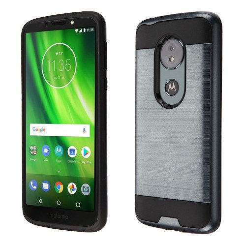 Motorola Moto G6 Play, Brushed Hybrid Protector Cover - Ink Blue/Black