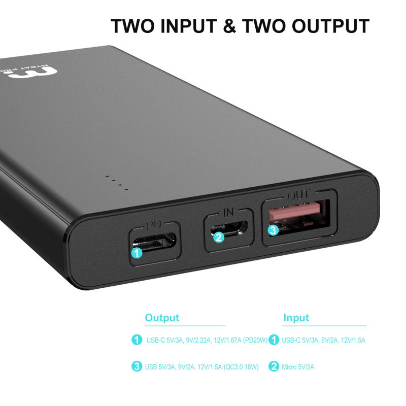 Thumbnail: 10000mAh Power Delivery Power Bank (20W) - Black
