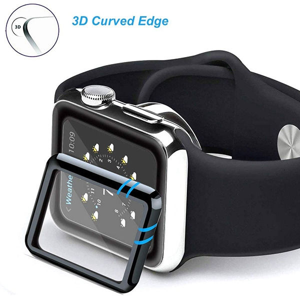 Apple Watch 40mm, Carbon Fiber Tempered Glass Screen Protector - Black