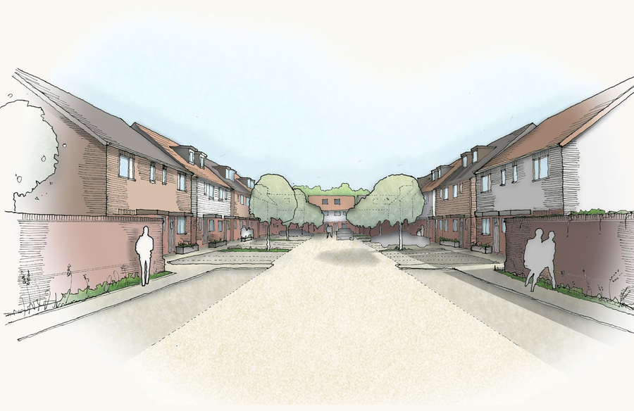 Canterbury Kent New Build Housing Street Scene