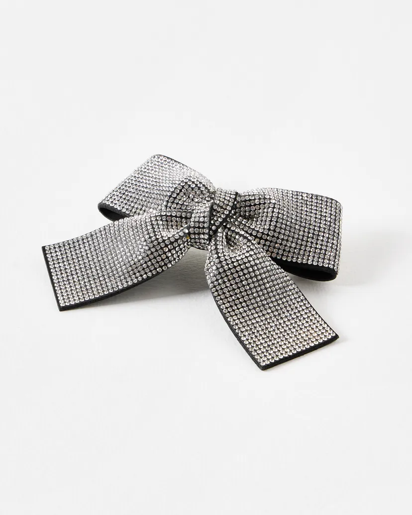 Oliver Bonas - Jettie Black & Silver Hair Bow Clip