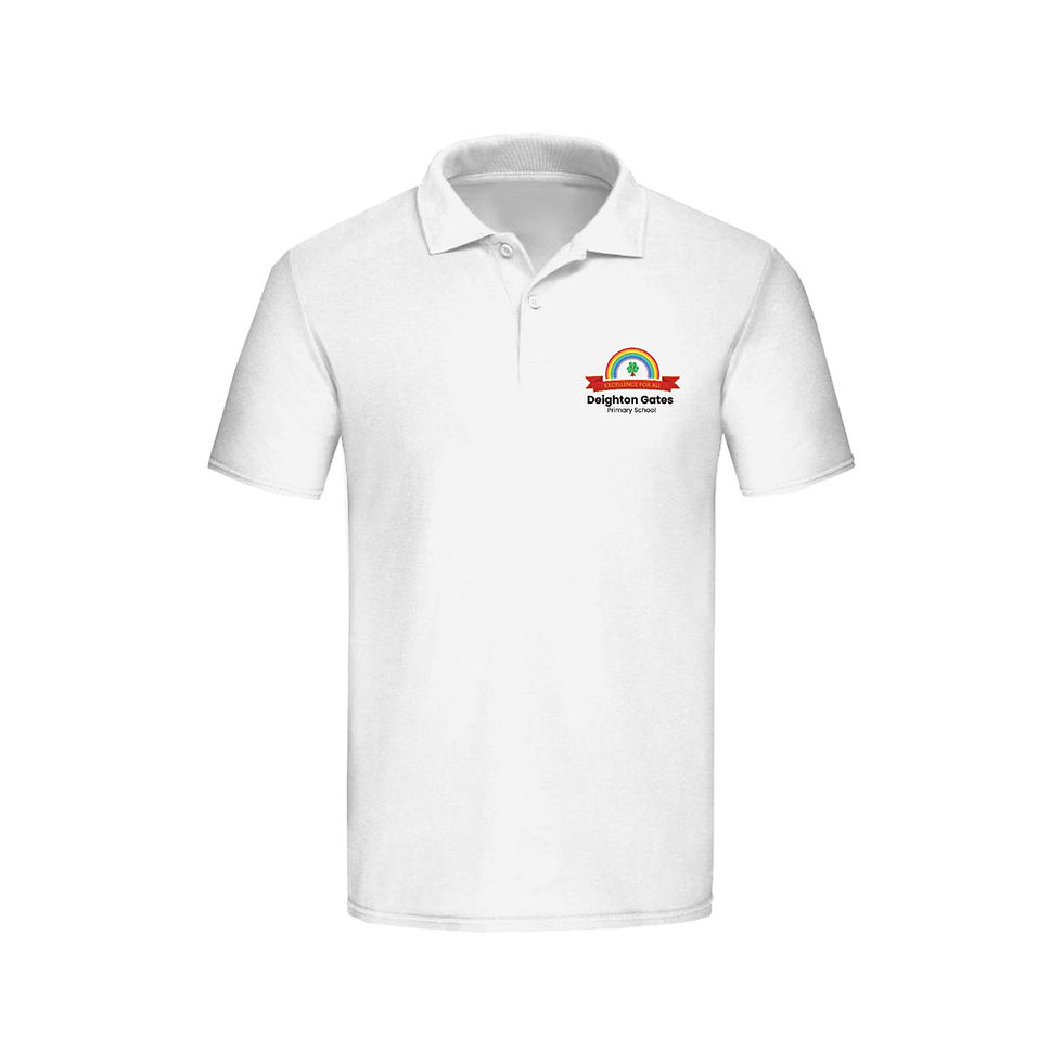 White Polo Shirt Deighton Gates Primary School Uniform