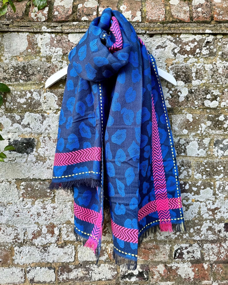 Loved by Ada - Blue Leopard Scarf