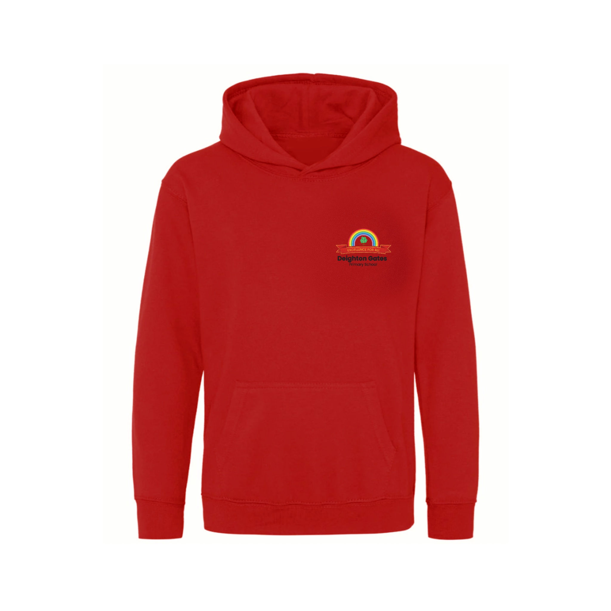 Red Hooded Sweatshirt Deighton Gates Primary School Uniform
