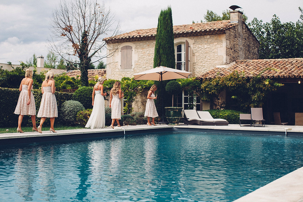 destination wedding bride and bridesmaids summer