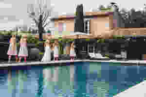 destination wedding bride and bridesmaids summer