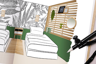 croquis perspective aménagement et décoration