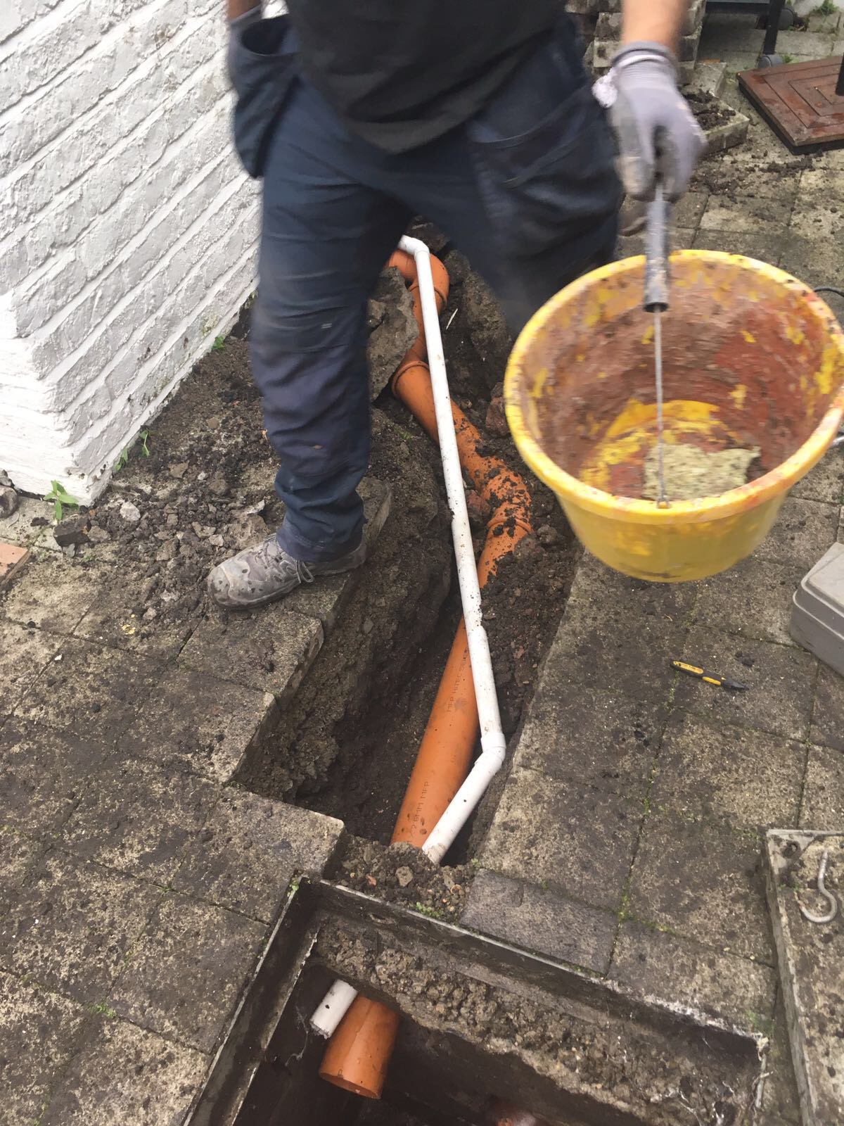 Property Repair Guys 365 Grey Line installation for shower to main drain in garden