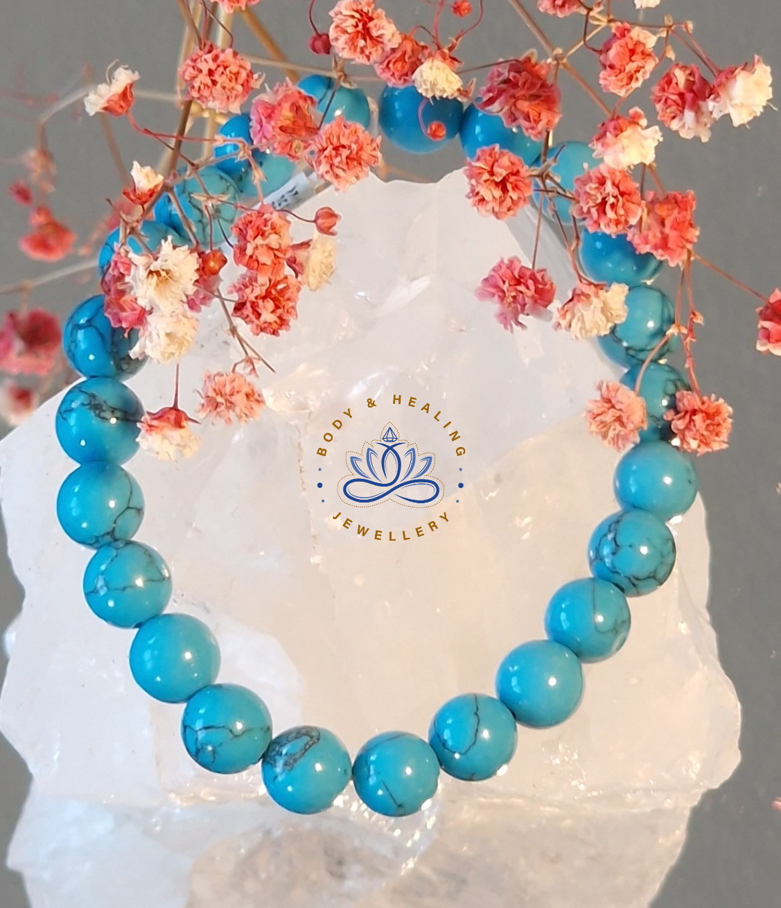 Türkis gefärbt Armband 20cm / 8mm