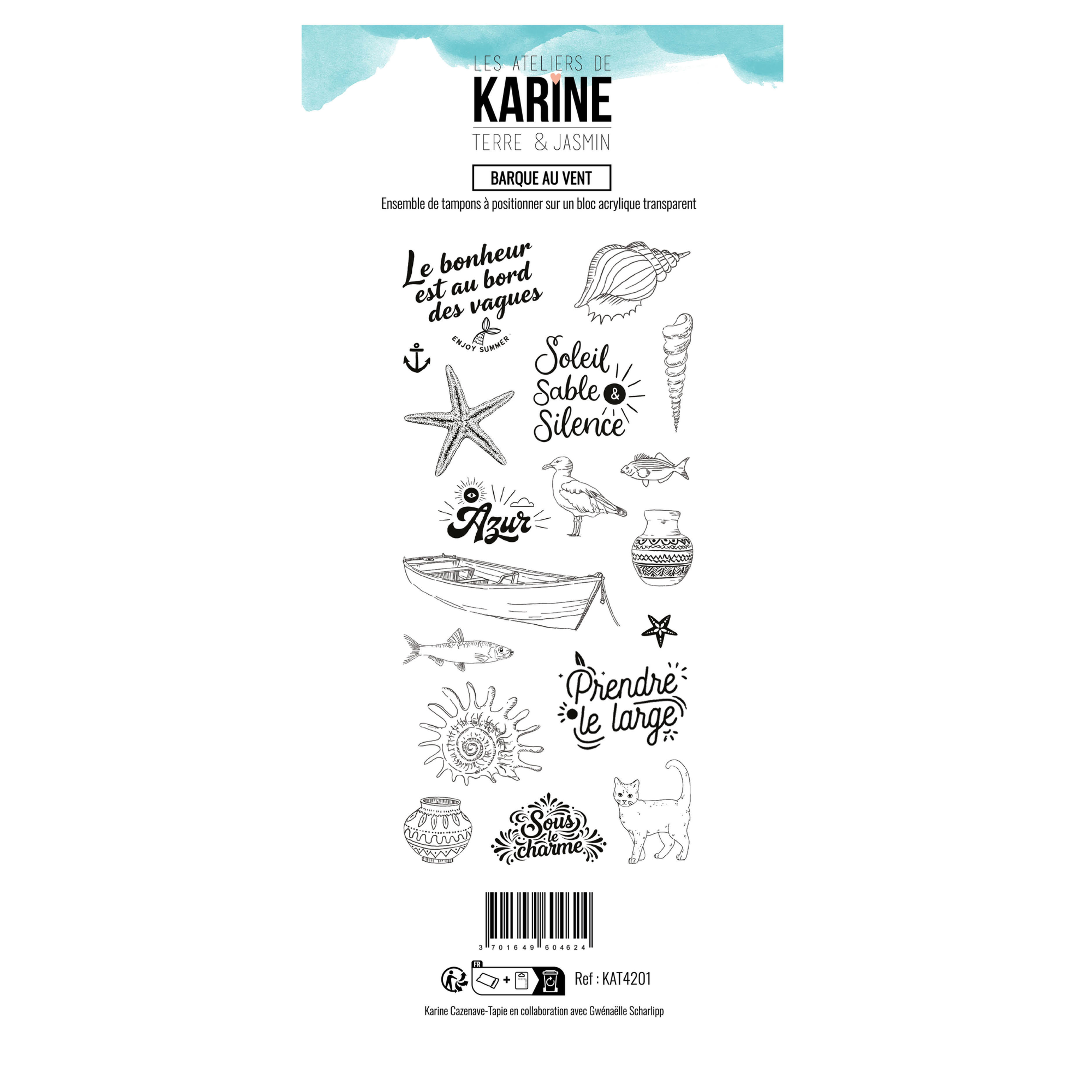 Tampons clears Barque au vent LES ATELIERS DE KARINE- Terre & Jasmin