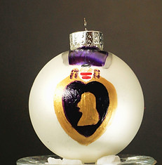 custom purple heart ornament