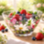 Daisy and Strawberries Salad Serving Bowl