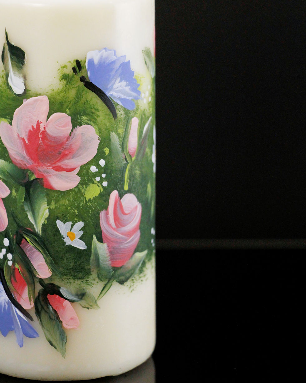 Painted Roses Candles